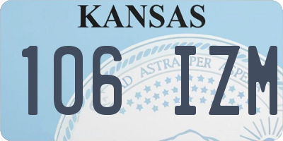 KS license plate 106IZM