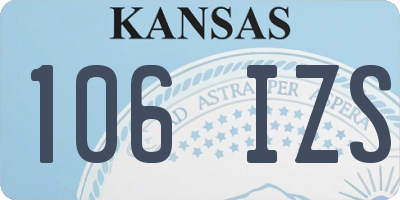 KS license plate 106IZS