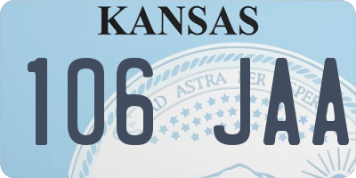 KS license plate 106JAA
