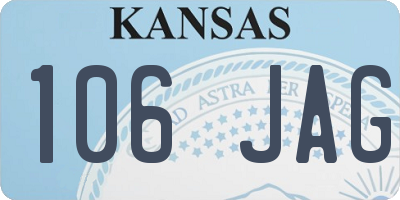 KS license plate 106JAG