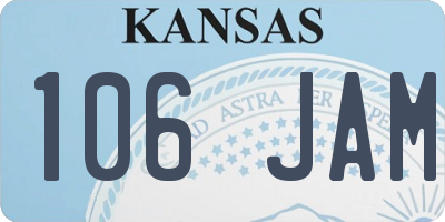 KS license plate 106JAM