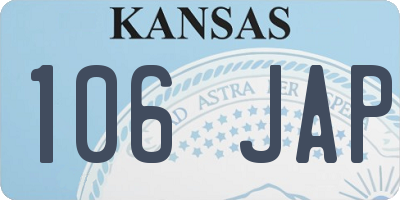 KS license plate 106JAP