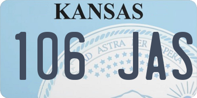 KS license plate 106JAS