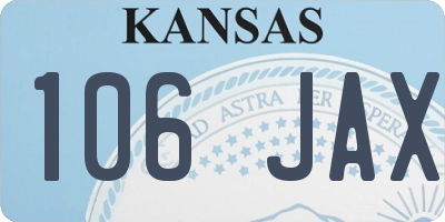 KS license plate 106JAX