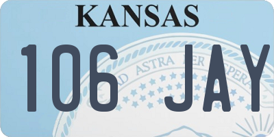 KS license plate 106JAY