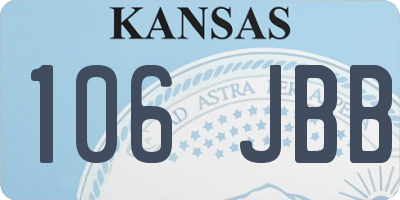 KS license plate 106JBB