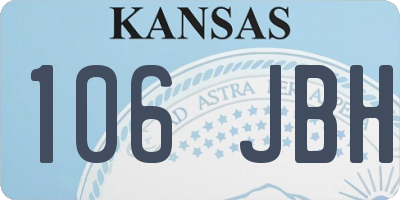 KS license plate 106JBH
