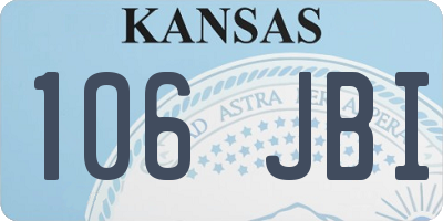 KS license plate 106JBI