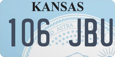 KS license plate 106JBU