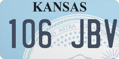 KS license plate 106JBV