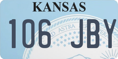 KS license plate 106JBY