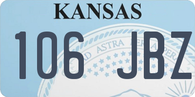 KS license plate 106JBZ