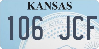 KS license plate 106JCF