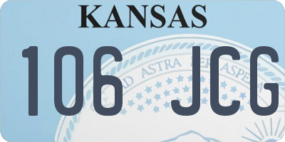 KS license plate 106JCG