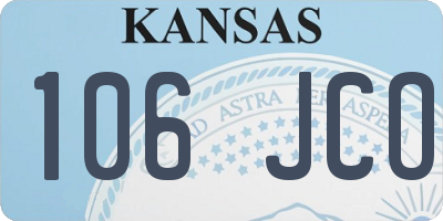 KS license plate 106JCO