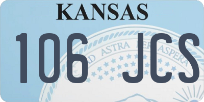 KS license plate 106JCS