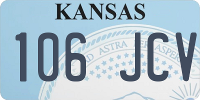 KS license plate 106JCV
