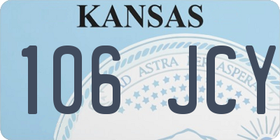 KS license plate 106JCY