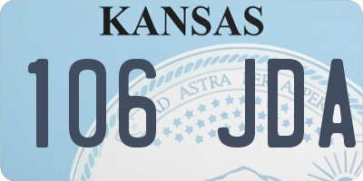 KS license plate 106JDA
