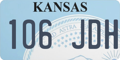 KS license plate 106JDH