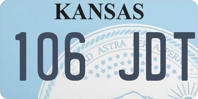 KS license plate 106JDT