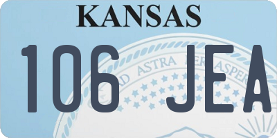 KS license plate 106JEA