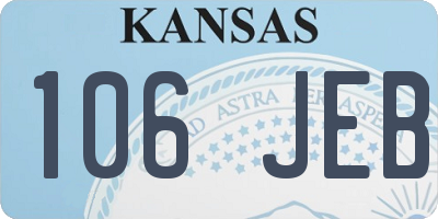 KS license plate 106JEB