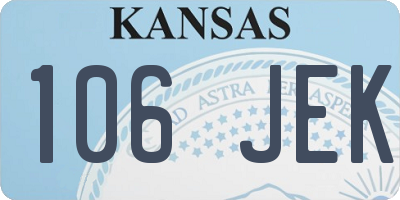 KS license plate 106JEK