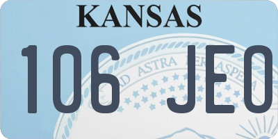 KS license plate 106JEO