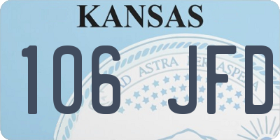 KS license plate 106JFD