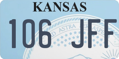 KS license plate 106JFF