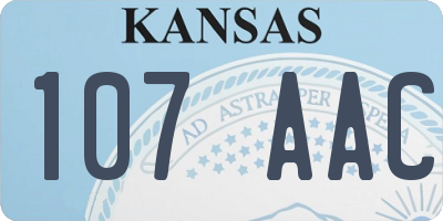 KS license plate 107AAC