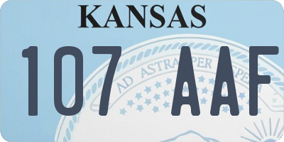 KS license plate 107AAF