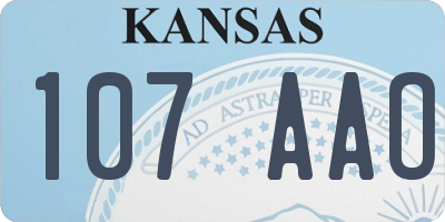 KS license plate 107AAO