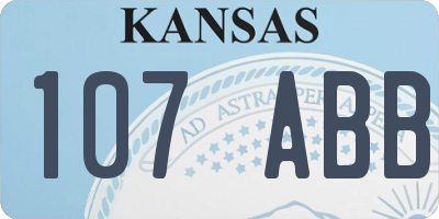 KS license plate 107ABB