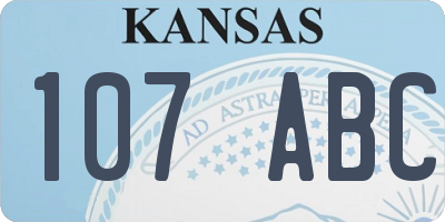 KS license plate 107ABC