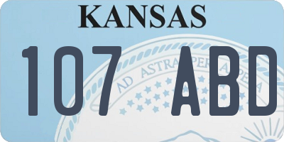 KS license plate 107ABD