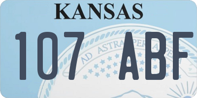 KS license plate 107ABF