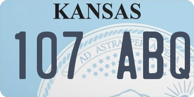 KS license plate 107ABQ