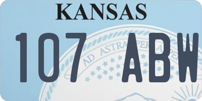 KS license plate 107ABW