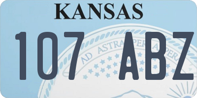 KS license plate 107ABZ