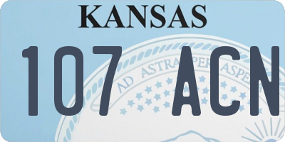 KS license plate 107ACN