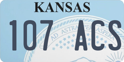 KS license plate 107ACS