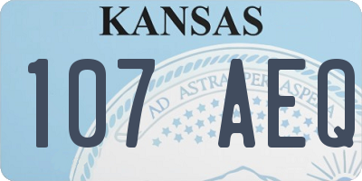 KS license plate 107AEQ