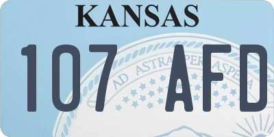 KS license plate 107AFD