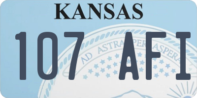 KS license plate 107AFI