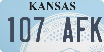 KS license plate 107AFK