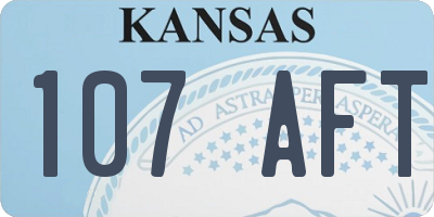 KS license plate 107AFT