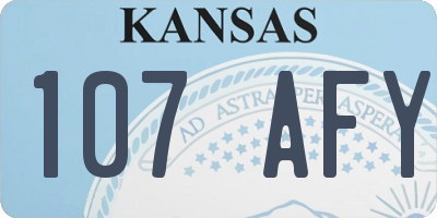 KS license plate 107AFY