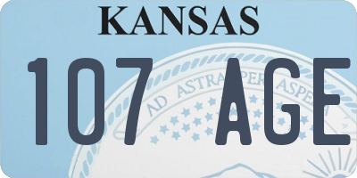 KS license plate 107AGE
